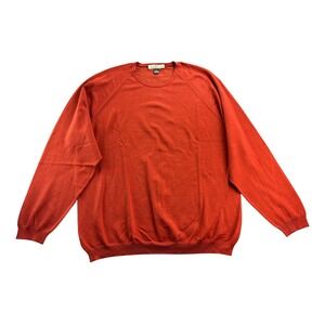 Tommy‎ Bahama Mens XL Crew Neck Long Sleeve Silk Blend Sweater Burnt Orange